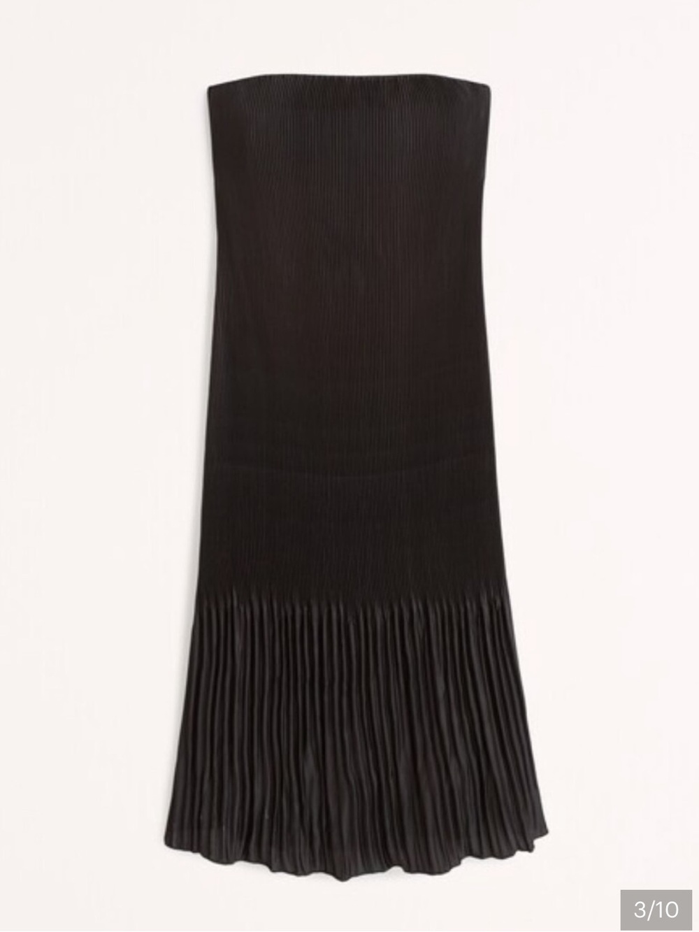 Abercrombie + Fitch Strapless Pleated Midi Dress in Black - Picture 9 of 9